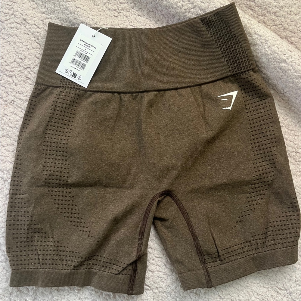 Gymshark Vital Seamless 2.0 Shorts, Size M, Brown Marl